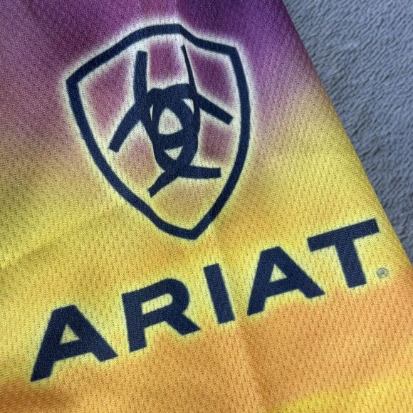 Ariat Polo Shirt Mens Extra Large Multicolor Sunset Western Graphic Long Sleeve - Picture 4 of 14